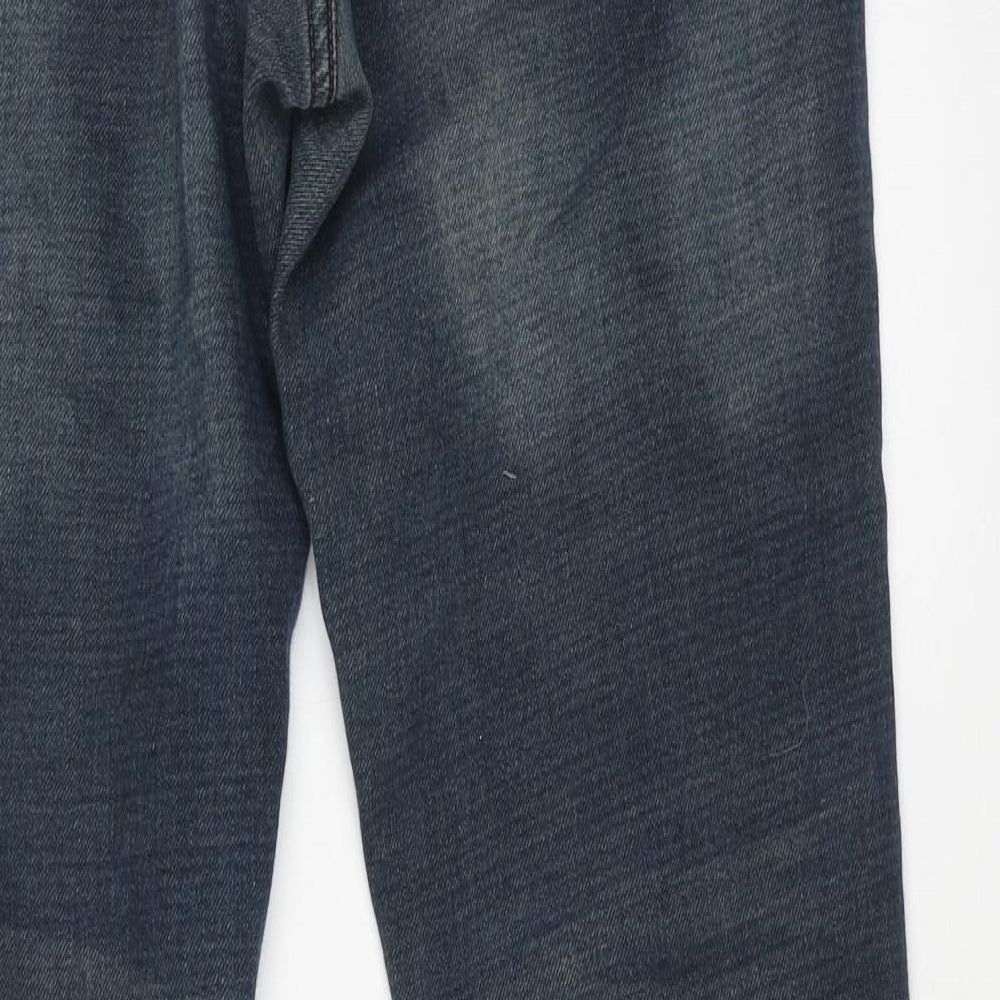 Livergy Mens Blue Cotton Straight Jeans Size 36 in L31 in Regular Button