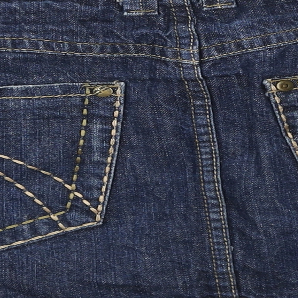 Dorothy Perkins Womens Blue Cotton Mini Set Size 10 Button
