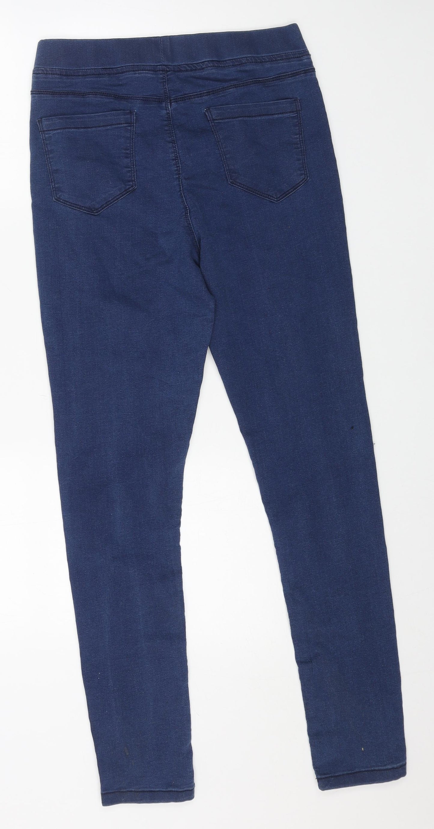 Marks and Spencer Womens Blue Cotton Skinny Jeans Size 14 L29 in Regular
