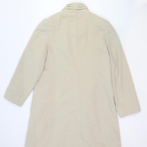 Grey Osbourn Womens Ivory Pea Coat Coat Size 12 Button
