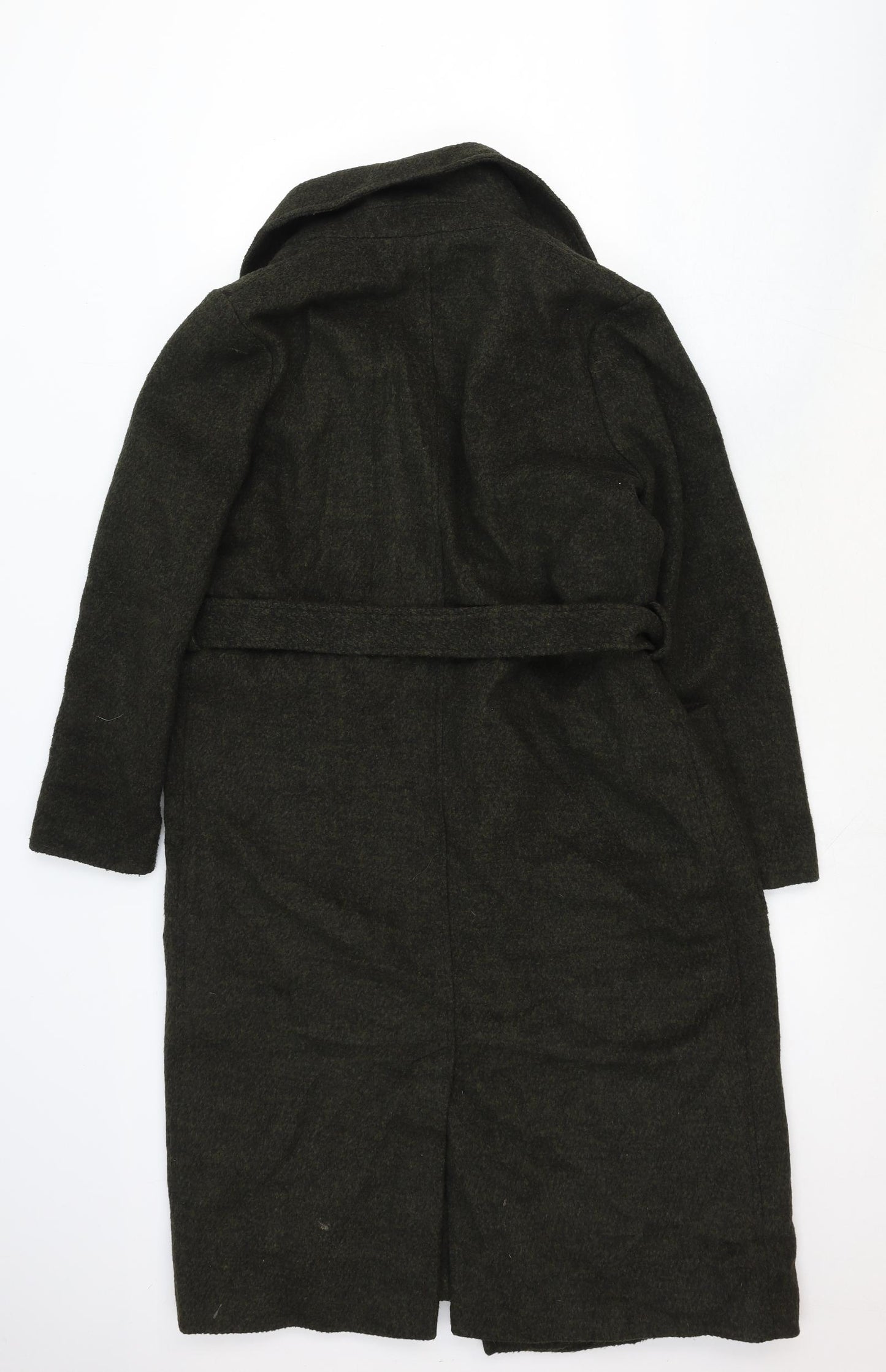 New Look Womens Grey Overcoat Coat Size 12 Tie