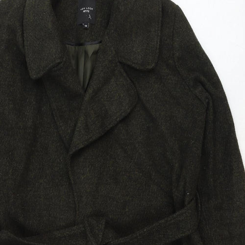 New Look Womens Grey Overcoat Coat Size 12 Tie