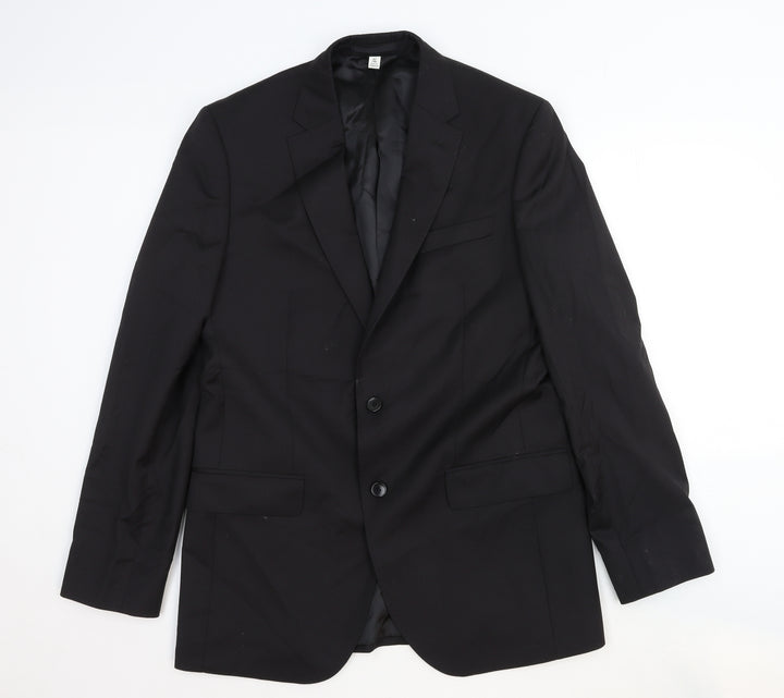 Marks and Spencer Mens Black Wool Jacket Suit Jacket Size 40 Regular