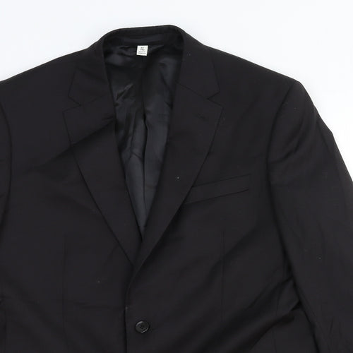 Marks and Spencer Mens Black Wool Jacket Suit Jacket Size 40 Regular