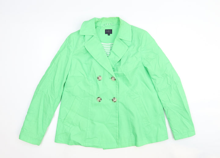 Marks and Spencer Womens Green Jacket Size 12 Button