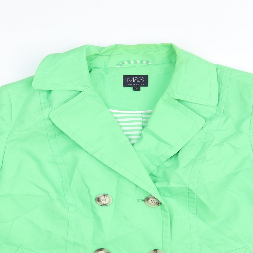 Marks and Spencer Womens Green Jacket Size 12 Button