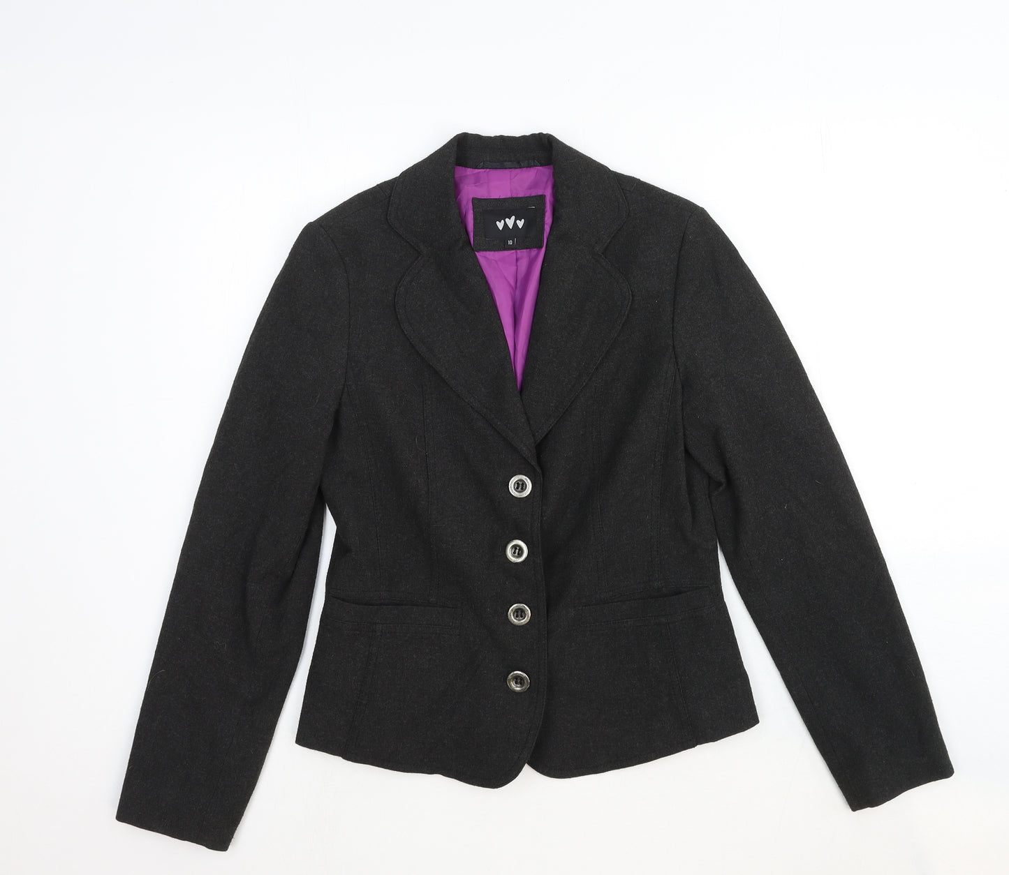 Per Una Womens Grey Wool Jacket Suit Jacket Size 10