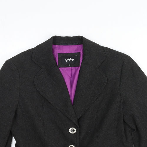 Per Una Womens Grey Wool Jacket Suit Jacket Size 10