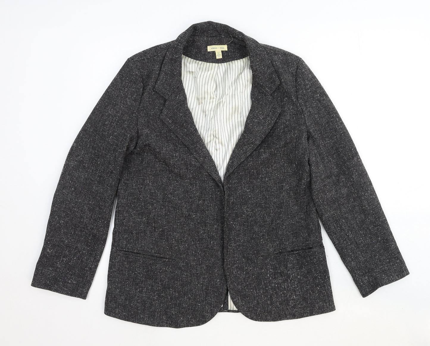 Silence + Noise Womens Grey Wool Jacket Blazer Size M - Open
