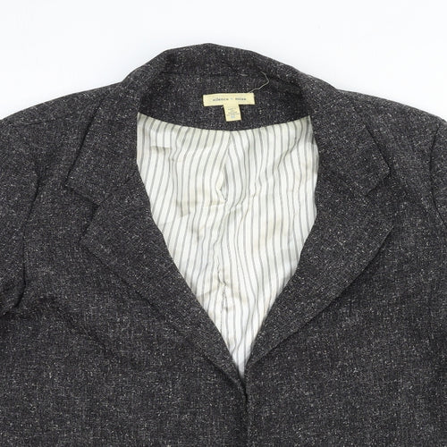 Silence + Noise Womens Grey Wool Jacket Blazer Size M - Open