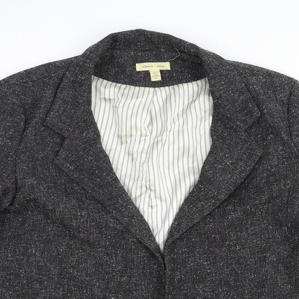 Silence + Noise Womens Grey Wool Jacket Blazer Size M - Open