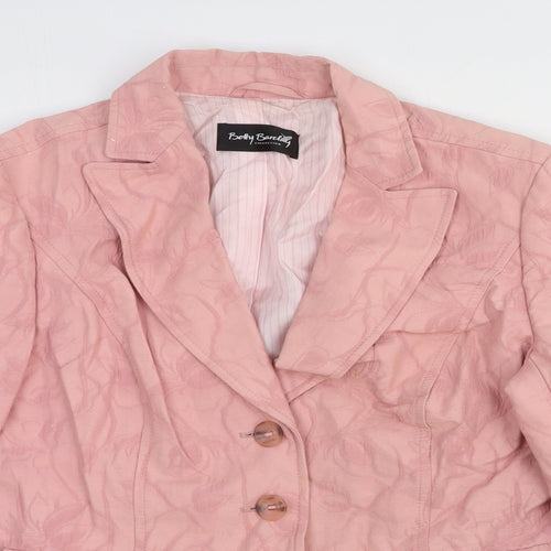 Betty Barclay Womens Pink Floral Wool Jacket Blazer Size L