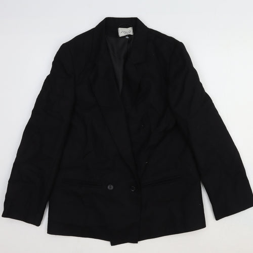 Solo Womens Black Wool Jacket Suit Jacket Size 12