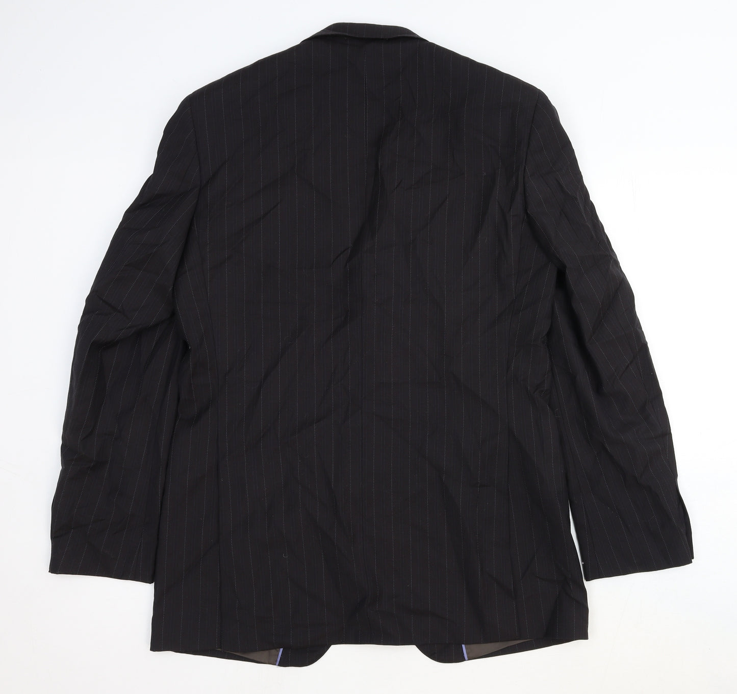 NEXT Mens Black Striped Wool Jacket Suit Jacket Size 40 Regular
