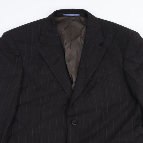 NEXT Mens Black Striped Wool Jacket Suit Jacket Size 40 Regular