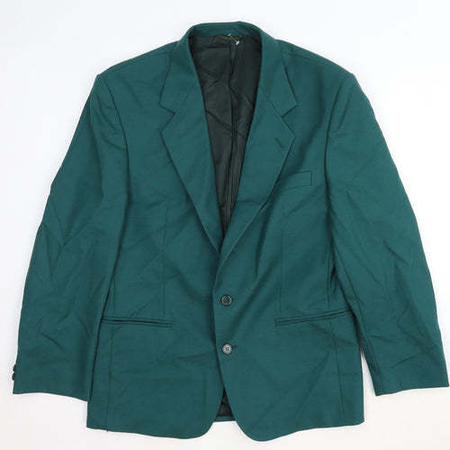 Skopes Mens Green Wool Jacket Suit Jacket Size 40 Regular