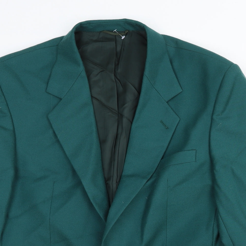 Skopes Mens Green Wool Jacket Suit Jacket Size 40 Regular