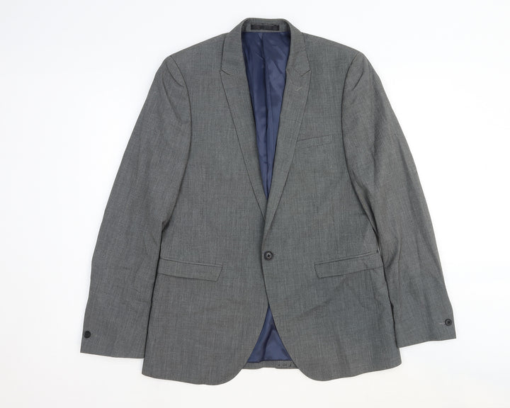 Debenhams Mens Grey Wool Jacket Suit Jacket Size 38 Regular