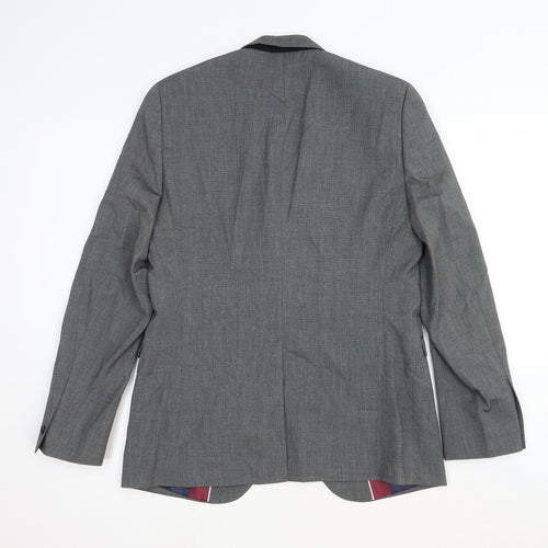 Debenhams Mens Grey Wool Jacket Suit Jacket Size 38 Regular