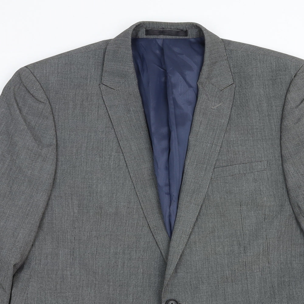 Debenhams Mens Grey Wool Jacket Suit Jacket Size 38 Regular