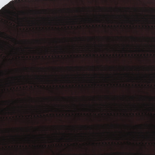 NW 3 Womens Red Striped Wool Jacket Blazer Size 12