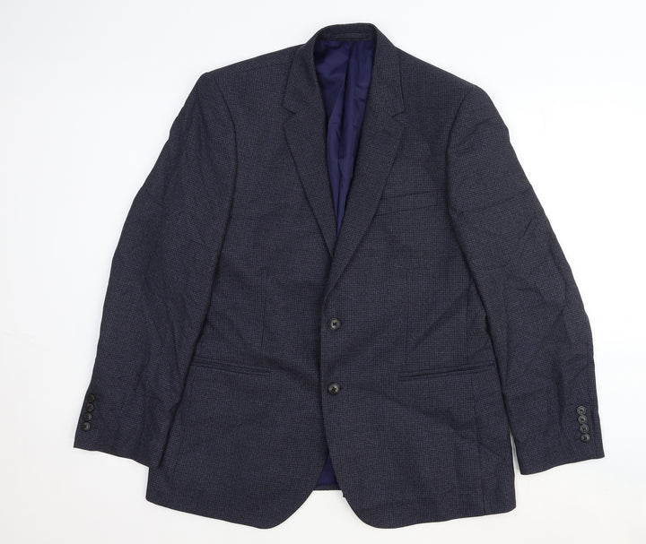 Marks and Spencer Mens Blue Wool Jacket Suit Jacket Size 42 Regular