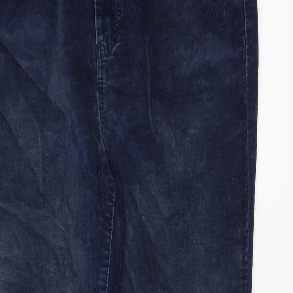 Massimo Dutti Womens Blue Cotton Trousers Size 30 in Regular Zip