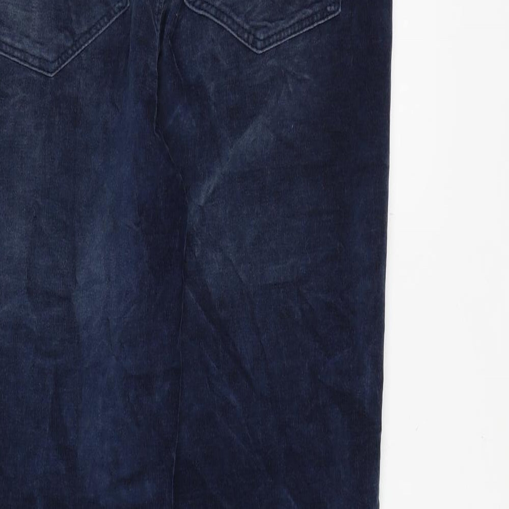 Massimo Dutti Womens Blue Cotton Trousers Size 30 in Regular Zip