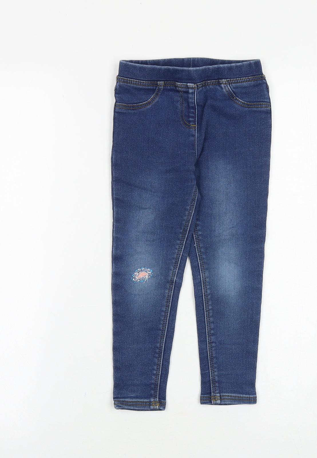 Nutmeg Girls Blue Cotton Jegging Jeans Size 3-4 Years Slim Pullover