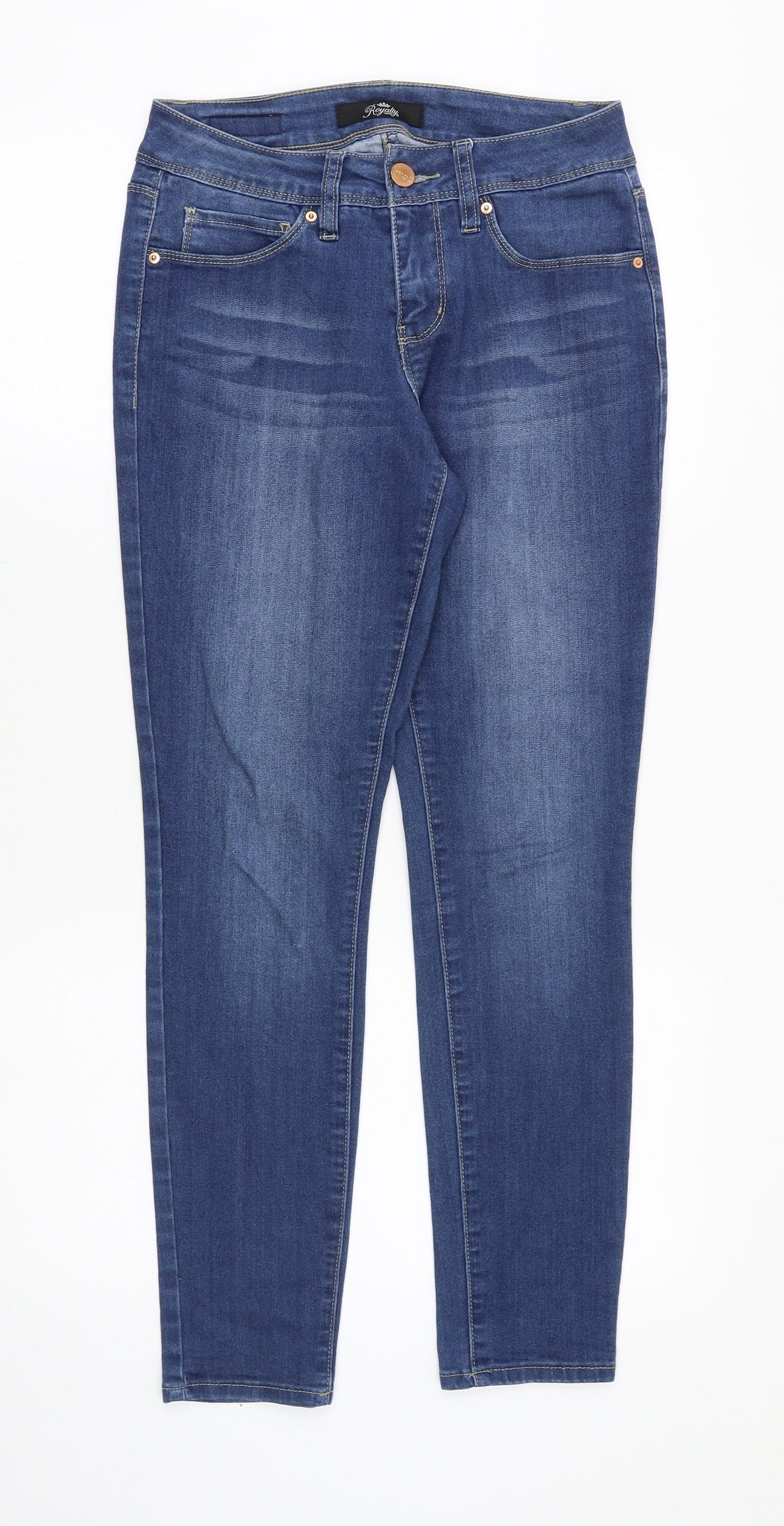 Royalty Womens Blue Cotton Skinny Jeans Size 28 in Regular Zip