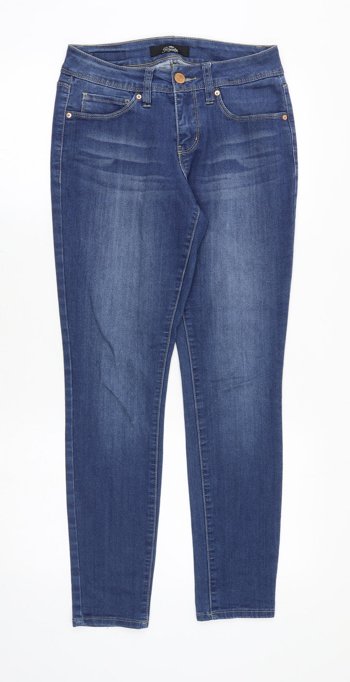 Royalty Womens Blue Cotton Skinny Jeans Size 28 in Regular Zip