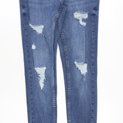 Denim & Co. Womens Blue Cotton Skinny Jeans Size 8 Slim Zip