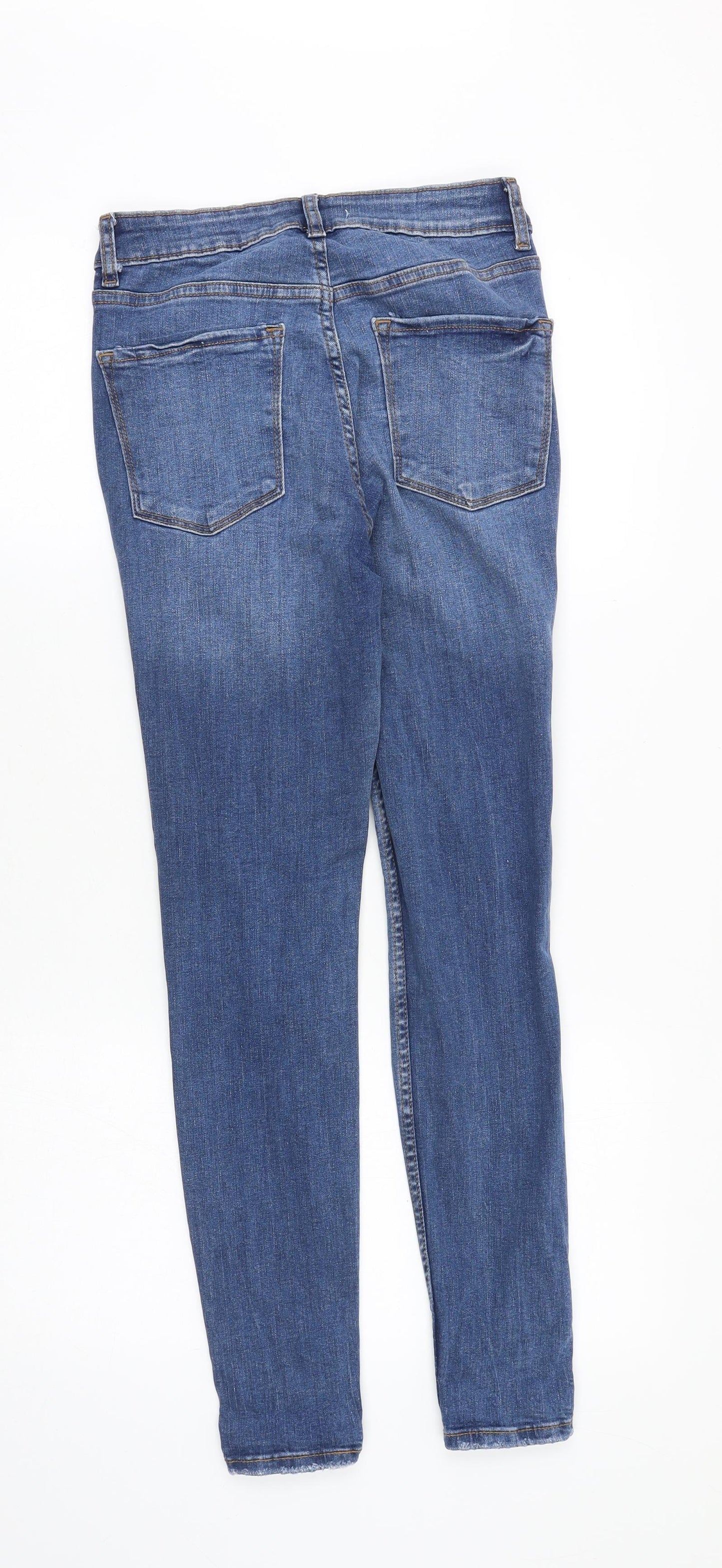 Denim & Co. Womens Blue Cotton Skinny Jeans Size 8 Slim Zip