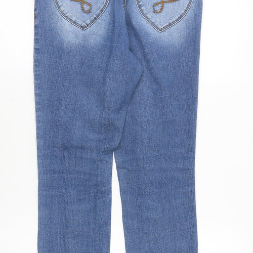 Royalty Womens Blue Cotton Skinny Jeans Size 6 Slim Zip
