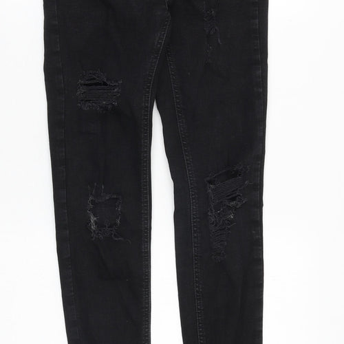 Denim & Co. Womens Black Cotton Skinny Jeans Size 8 Slim Zip