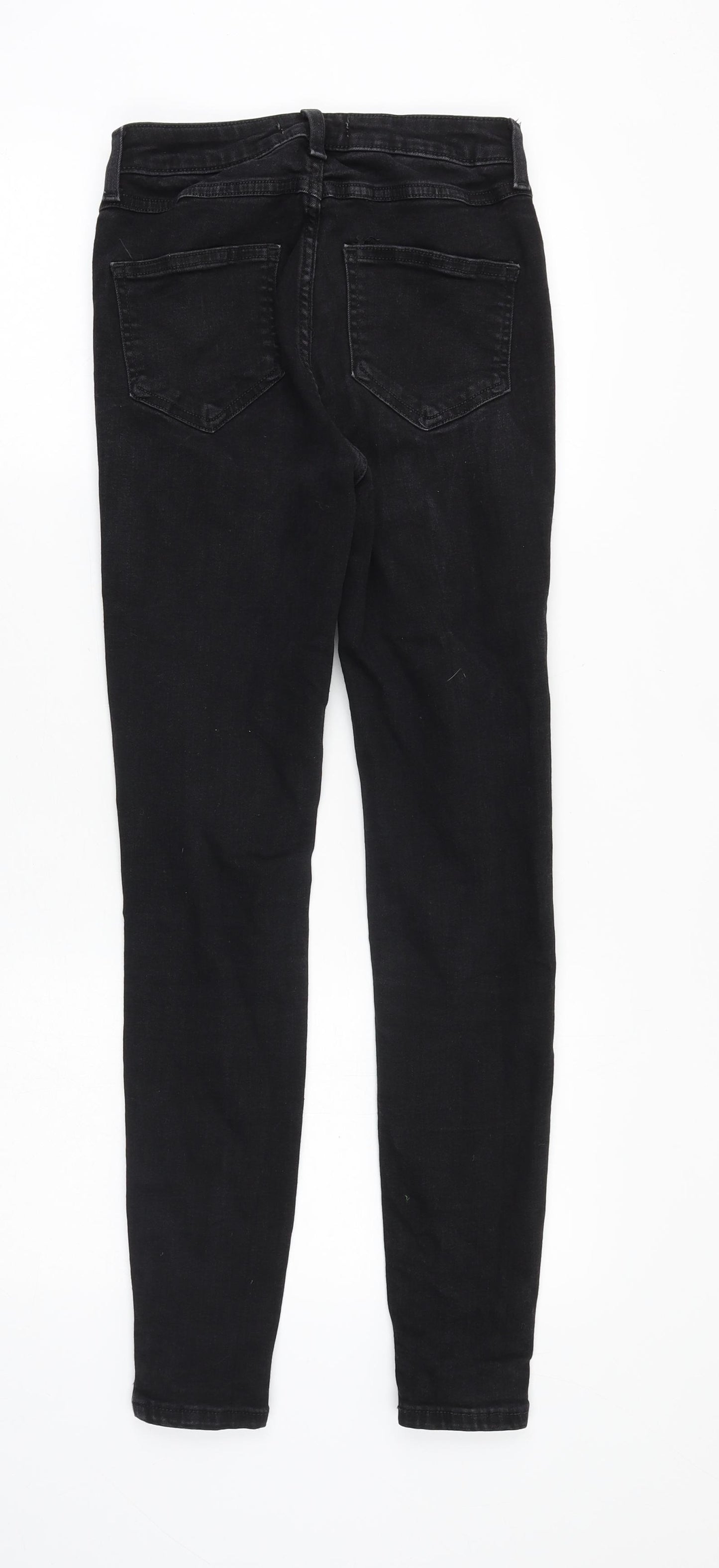 Denim & Co. Womens Black Cotton Skinny Jeans Size 8 Slim Zip