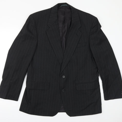 SCOTT Mens Grey Striped Wool Jacket Suit Jacket Size 42 Regular