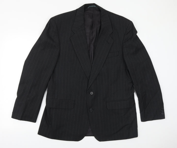 SCOTT Mens Grey Striped Wool Jacket Suit Jacket Size 42 Regular