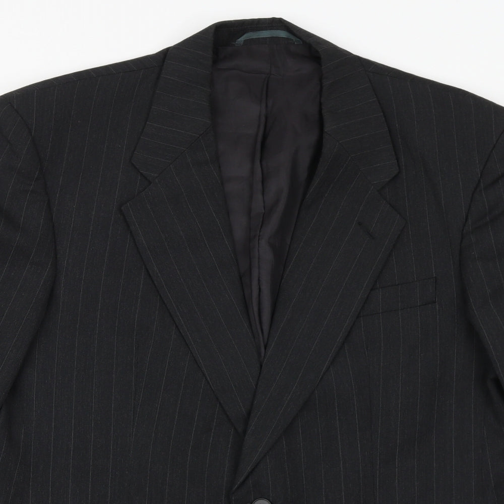 SCOTT Mens Grey Striped Wool Jacket Suit Jacket Size 42 Regular