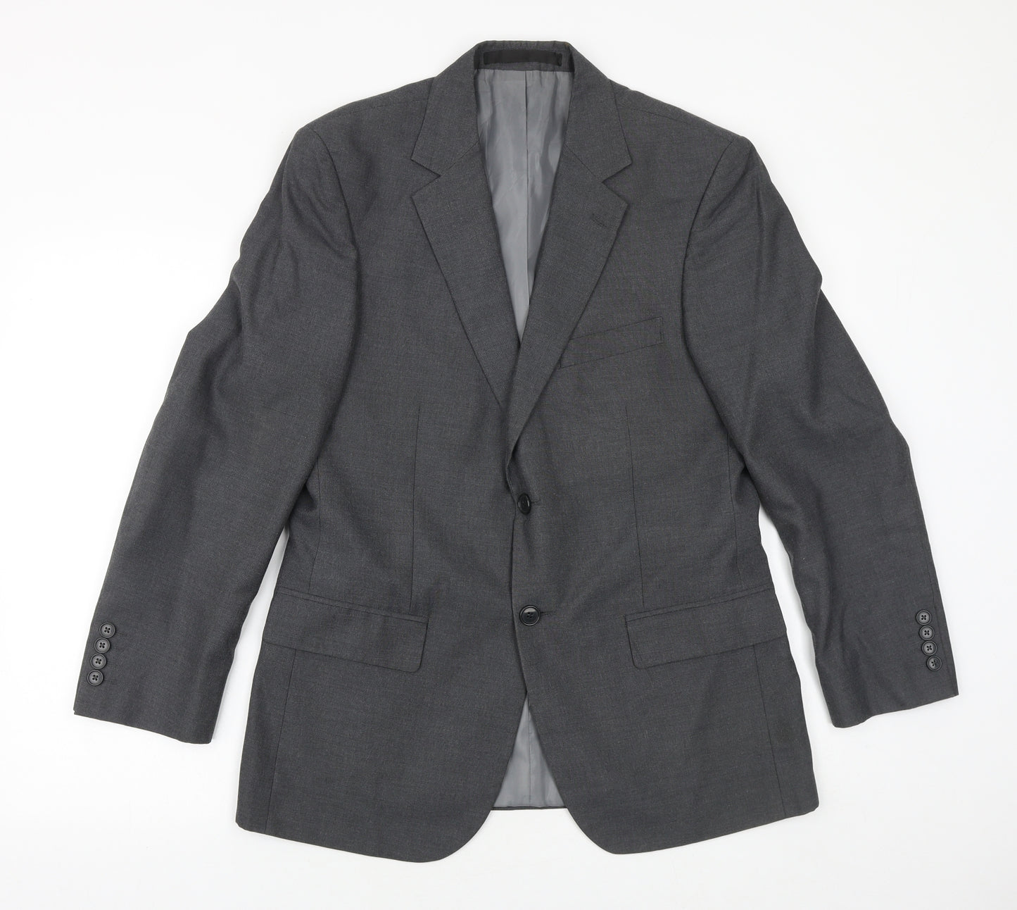 Marks and Spencer Mens Grey Polyester Jacket Suit Jacket Size 38 Regular