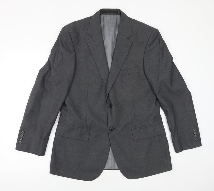 Marks and Spencer Mens Grey Polyester Jacket Suit Jacket Size 38 Regular