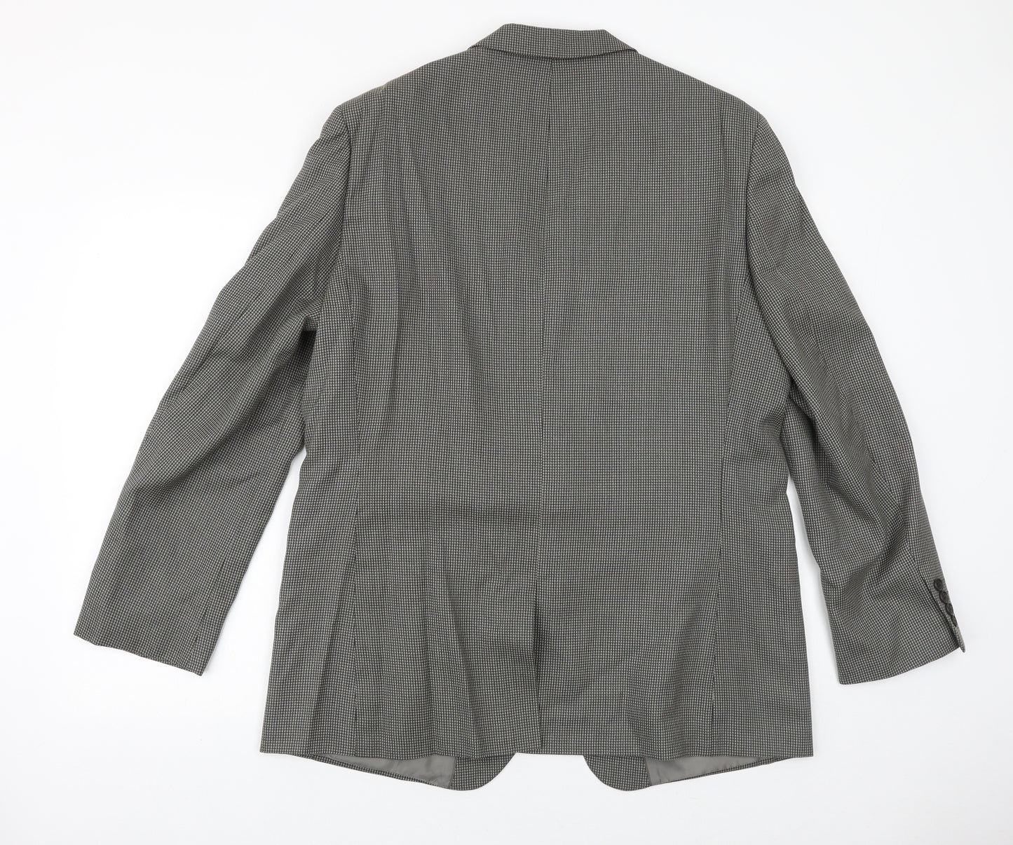 Taylor & Wright Mens Grey Geometric Polyester Jacket Suit Jacket Size 44 Regular