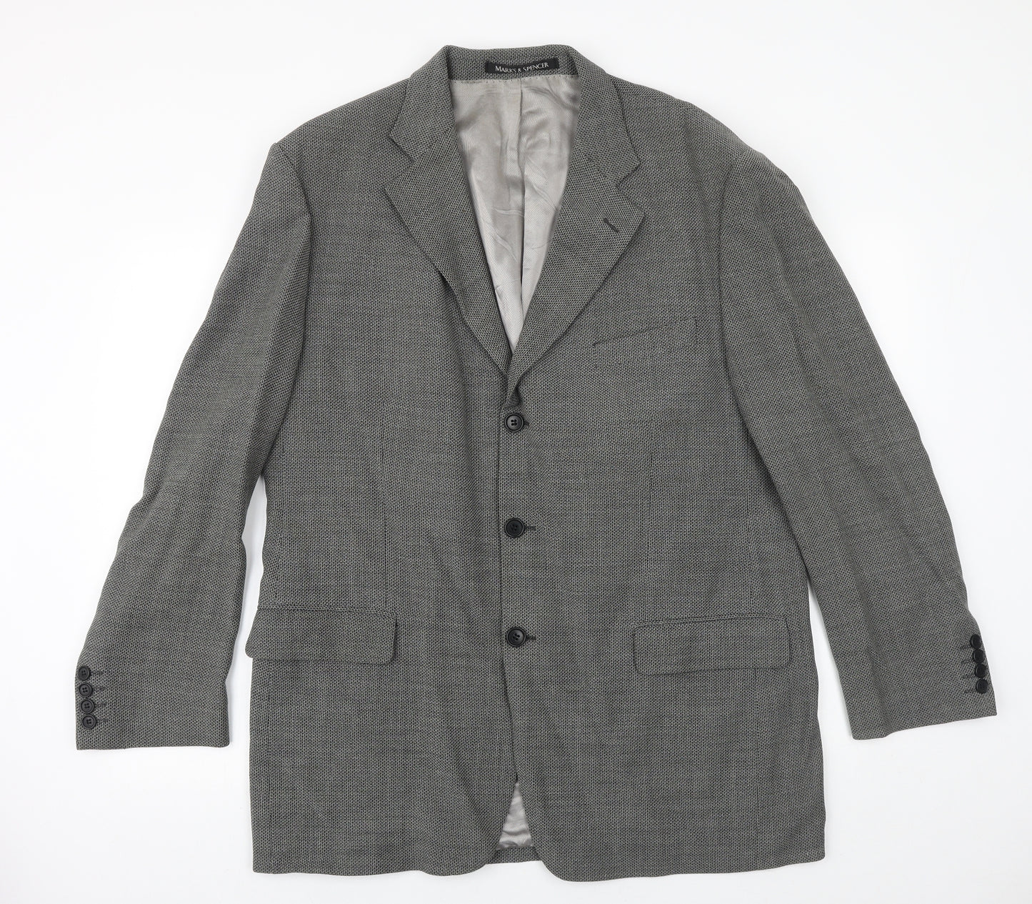 Marks and Spencer Mens Grey Wool Jacket Suit Jacket Size 44 Regular