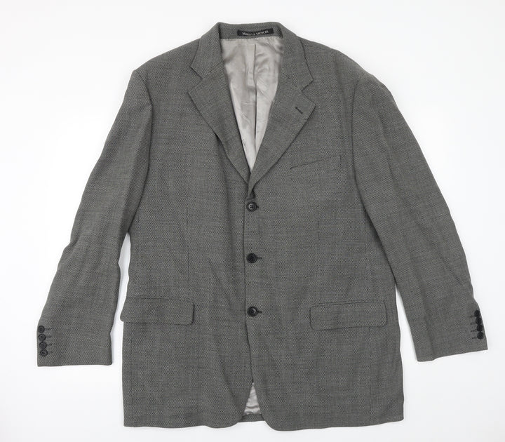 Marks and Spencer Mens Grey Wool Jacket Suit Jacket Size 44 Regular