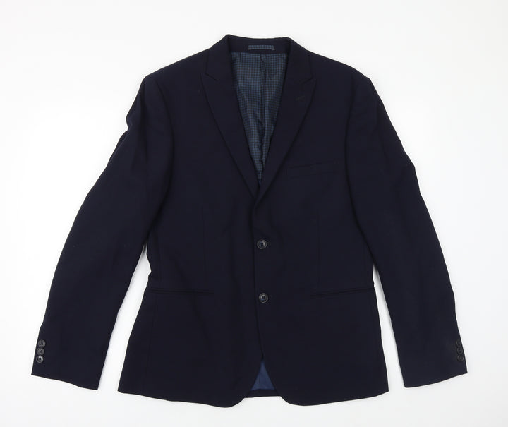 Marks and Spencer Mens Blue Wool Jacket Suit Jacket Size 40 Regular