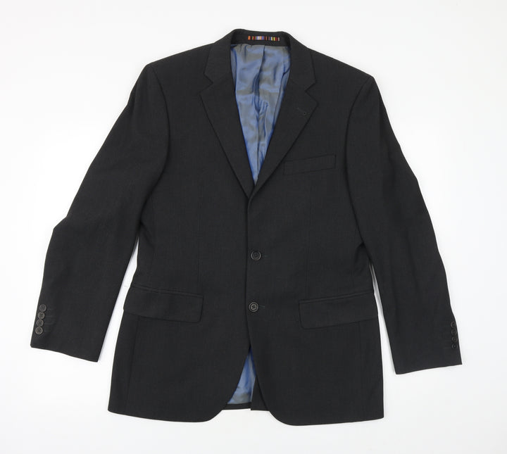 River Island Mens Grey Wool Jacket Suit Jacket Size 38 Regular