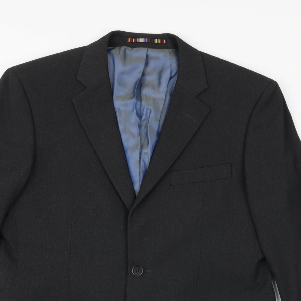 River Island Mens Grey Wool Jacket Suit Jacket Size 38 Regular