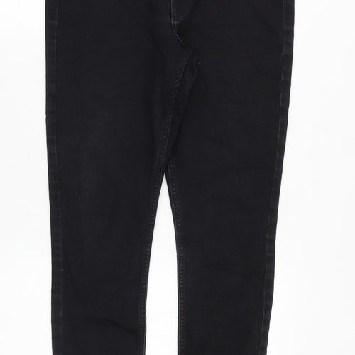 H&M Womens Black Cotton Skinny Jeans Size 8 Regular Zip