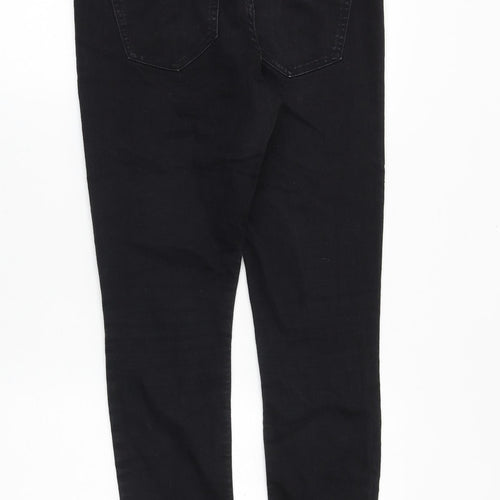 H&M Womens Black Cotton Skinny Jeans Size 8 Regular Zip