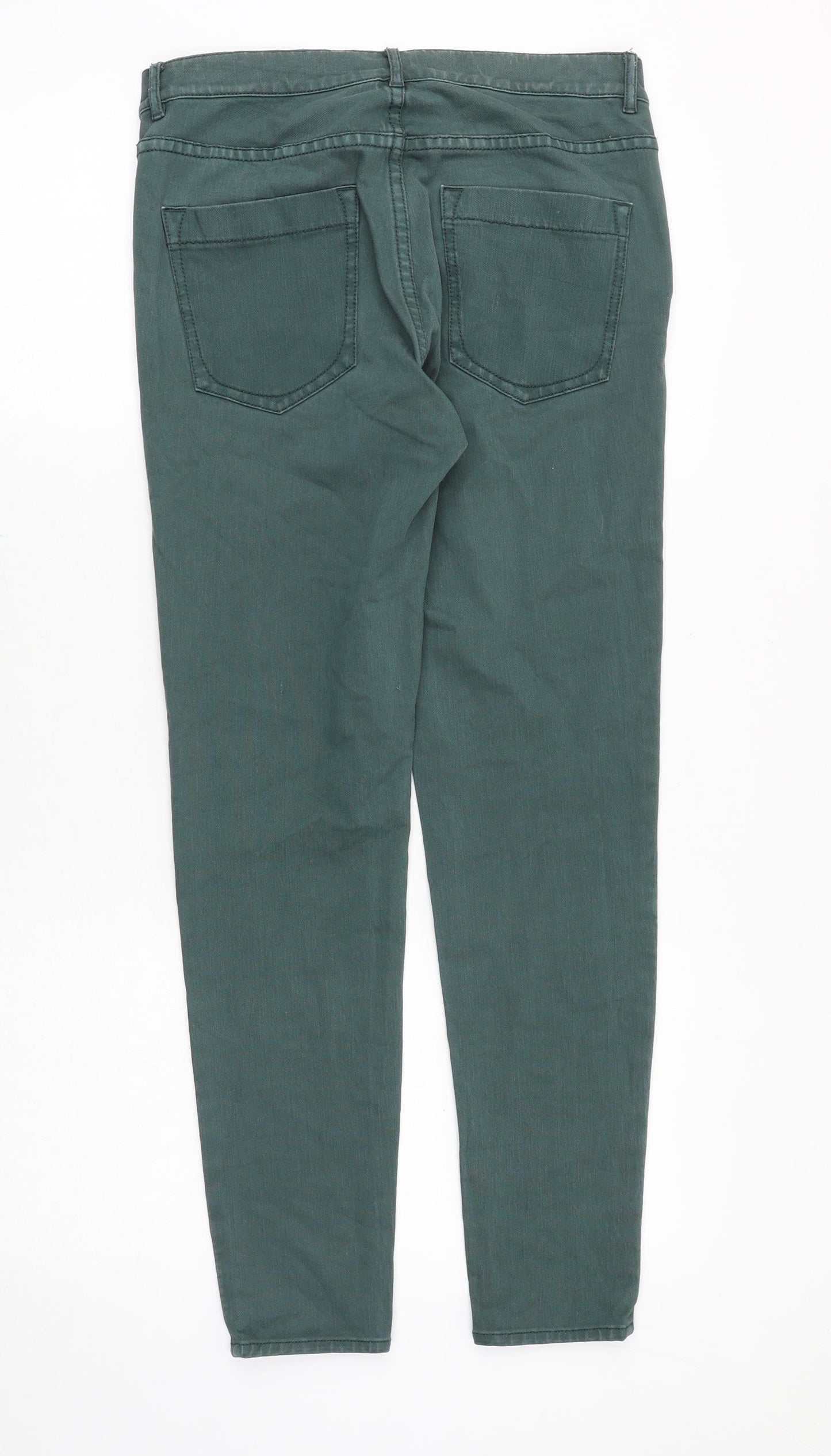 FC Jeans Womens Green Cotton Skinny Jeans Size 32 in Extra-Slim Zip